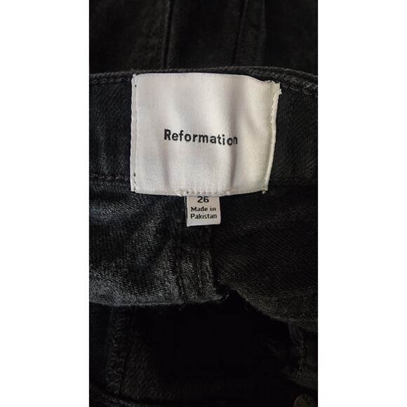 Reformation Jax Stretch High Rise Waist Straight Leg Jeans Size 26 Black - Picture 5 of 5